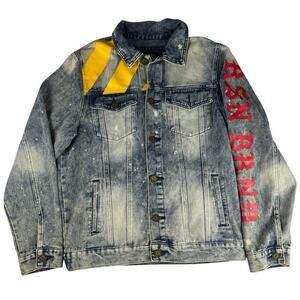 Reason Hand-Crafted Blue Denim Trucker Jacket - Size M